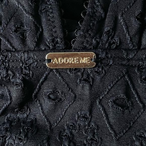 New! Adore Me Melony Contour One Piece Swimsuit Eyelet Jet Black 47350 - Picture 10 of 15